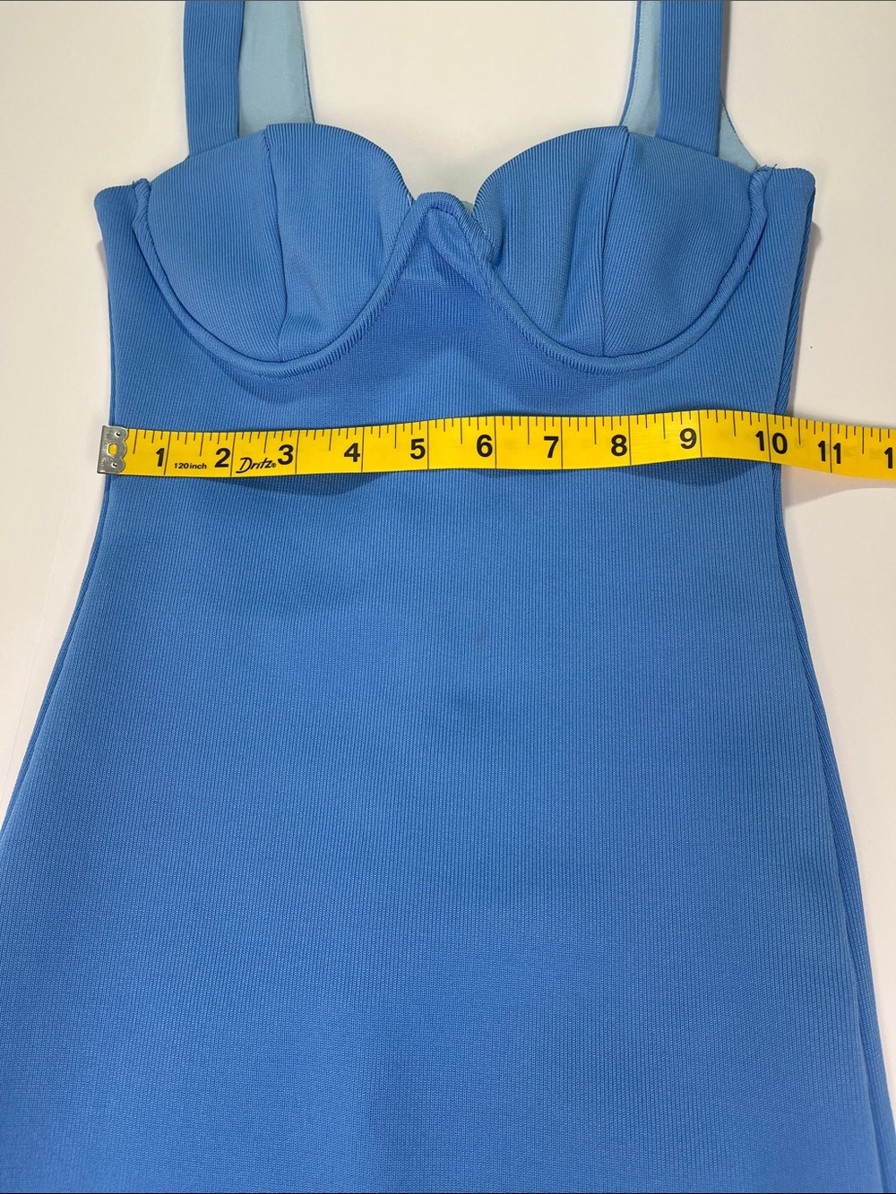 Hello Molly Fitted Sky-Blue Bustier Mini Dress Sz 6/XS - Picture 4 of 10